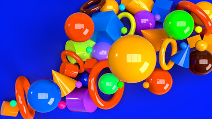 Realistic 3D Colorful Shapes Background