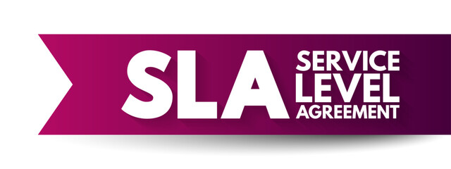 SLA Service Level Agreement - commitment between a service provider and a client, acronym text concept background