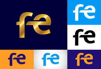Initial Letter F E Logo Design Vector. Graphic Alphabet Symbol For Corporate Business Identity