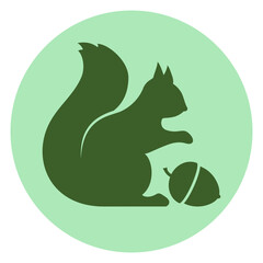 Squirrel vector icon - obrazy, fototapety, plakaty