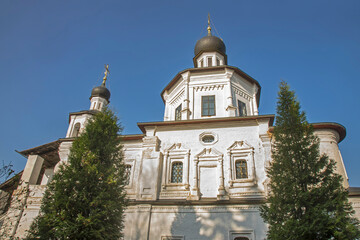 Fototapeta na wymiar Church of Smolensk Icon of Mother of God in Borodino village. Russia