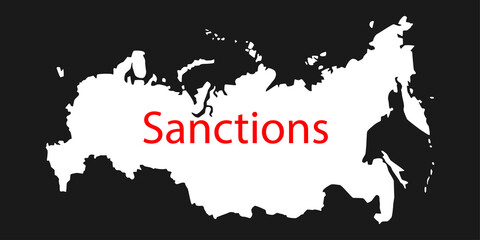 sanctions imposed on Russia, economic decline, vector illustration
