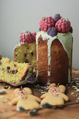 Easter cake with marshmallows and gingerbread
