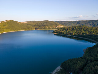 Naklejka premium Aerial view of Aleksandar Stamboliyski Reservoir, Bulgaria