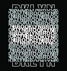Brooklyn repeat typography tee shirt design graphic print
