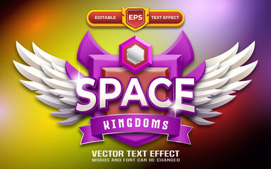 Space kingdom emblem with editable text effect