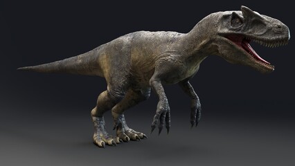 Allosaurus dinosaur of background. 3d rendering