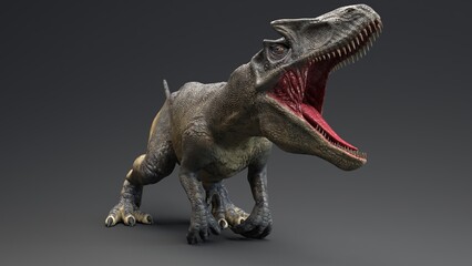 Allosaurus dinosaur of background. 3d rendering