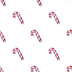 Christmas seamless pattern with cane lollipop. Christmas pattern