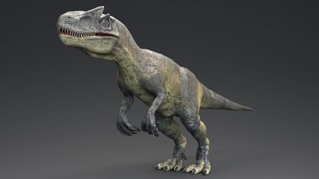 Allosaurus roar animation. 3d rendedring