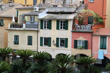 Naklejka premium Cityscape in Chiavara, Liguria | Typical houses