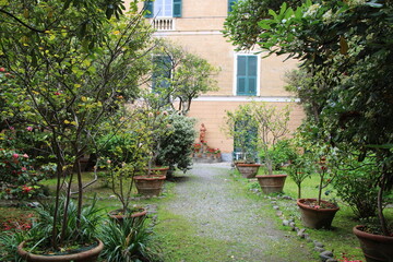 Fototapeta na wymiar Sestri Levante, Liguria | Garden of a villa