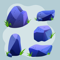 Set de ilustraciones vectoriales de rocas con diferentes formas