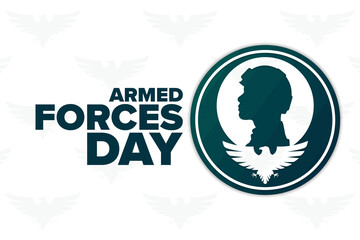 Armed Forces Day. Holiday concept. Template for background, banner, card, poster with text inscription. Vector EPS10 illustration.
