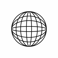 Earth globe line icon vector illustration