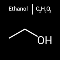 chemical structure of ethanol (C2H6O)