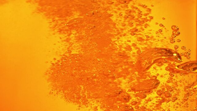 Super Slow Motion Shot of Beer Bubbles Background at 1000fps.