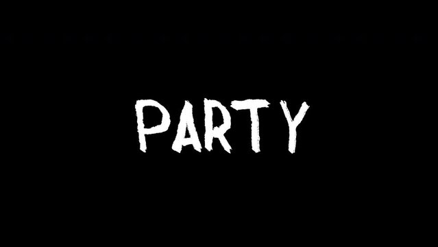 party wiggle text concept - Hand drawn animated wiggle . Two color - black and white. 2d typographic doodle animation. High resolution 4K.
