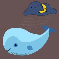 Tuinposter whale cartoon © baleririnka
