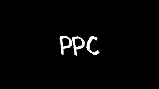 ppc wiggle text concept - Hand drawn animated wiggle . Two color - black and white. 2d typographic doodle animation. High resolution 4K.