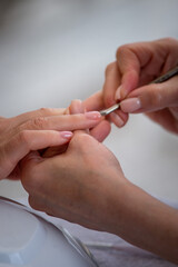 Professional hardware manicure. Manicure in salon