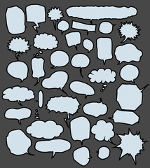 手書きの吹き出しセット（ベクター素材）