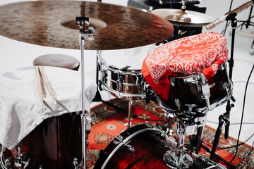 drum set in photo studio