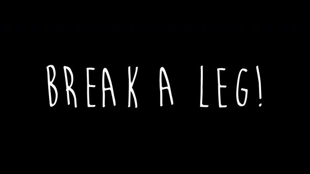 break a legword - Hand drawn animated wiggle . Two color - black and white. 2d typographic doodle animation. High resolution 4K.