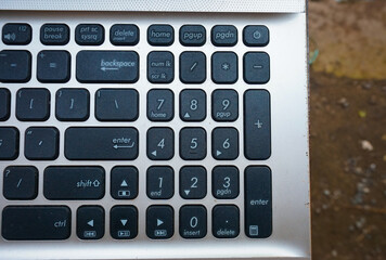 keyboard keys on laptop. technology or business concept