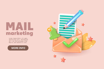 Subscribe to newsletter. Vector illustration for online mail marketing.