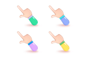 3d hand pointing icon design. Eps 10