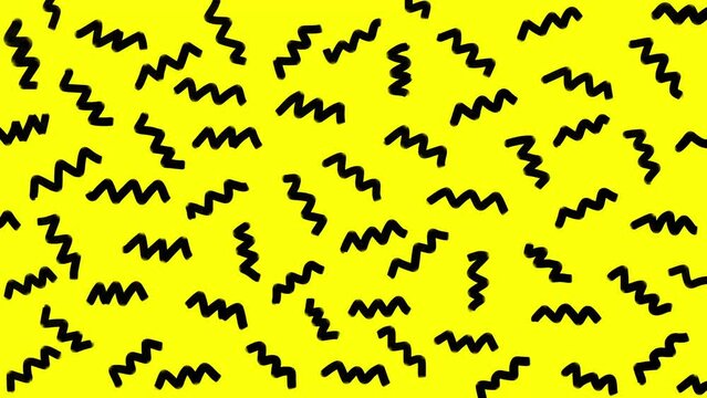 Retro Background Animation 80s 90s Yellow Black Lines Loop