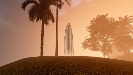 Fototapeta premium white ghost in the dark