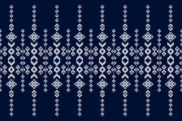 Fabric ikat pattern art. Geometric ethnic oriental seamless pattern traditional. Design for background, wallpaper, vector illustration, fabric, clothing, carpet, textile, batik, embroidery.