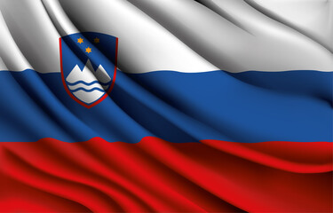 slovenia national flag waving realistic vector illustration