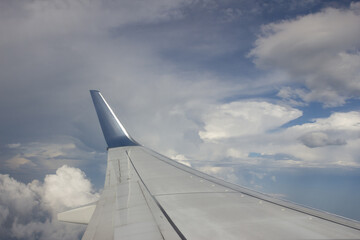 Fototapeta na wymiar plane in the clouds