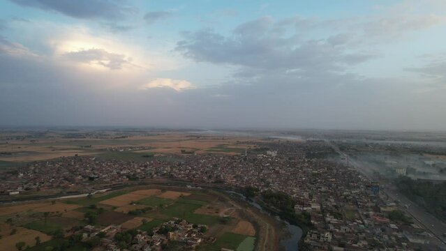 Gorgeous Aerial Views of Kala Shah Kako, Ravi Ryan and SA Gardens Housing Society Punjab Pakistan