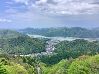 Scenery of Kinosaki Onsen from the observatory on the mountaintop