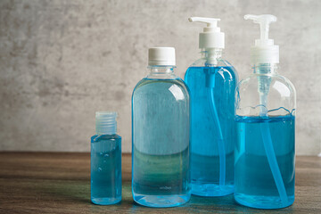 Alcohol sanitizer gel for washing hand protect infection coronavirus.