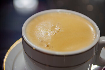 Close up shot of a cup of coffee