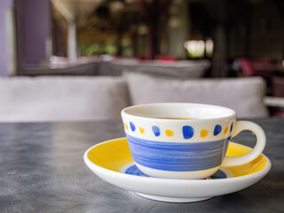Close up shot of a cup of coffee