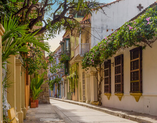 street in the colonial downtown of the walled city 