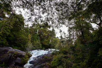 Fototapeta na wymiar Los Cantaros waterfall, Blest Port, Rio Negro, Argentina.