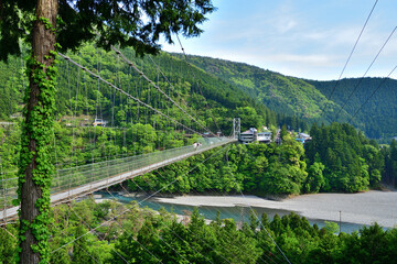 谷瀬の吊り橋の風景