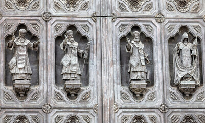 Fragment of external furniture of a Christian temple of the Christ of the Savior in Moscow