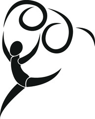 Ribbon Twirling Athletics Sport Fitness Athlete Twirl Dance Routine