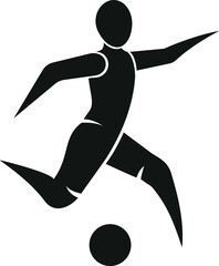 Cartoon Footballer Striker Strike Score Goal Soccer Player Athlete League Foot Ball