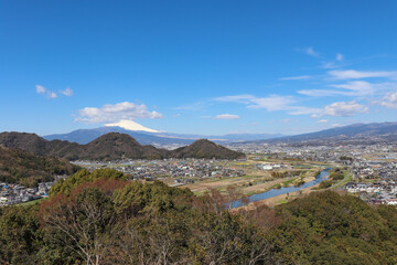 狩野川と富士山（静岡県伊豆の国市）