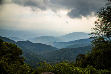 Phu Kha Viewpoint 1715 in the mountain valley of Nan province, Thailand