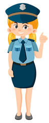 Police officer cartoon character on white background